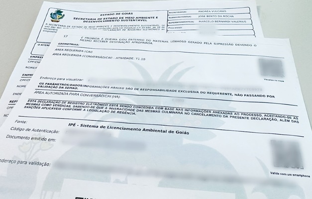 Secretaria do Meio Ambiente de Goiás detecta licença ambiental falsa