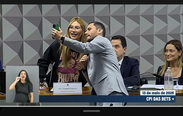 Senador interrompe CPI, elogia 'pré-treino' de Virgínia Fonseca e pede vídeo da influenciadora