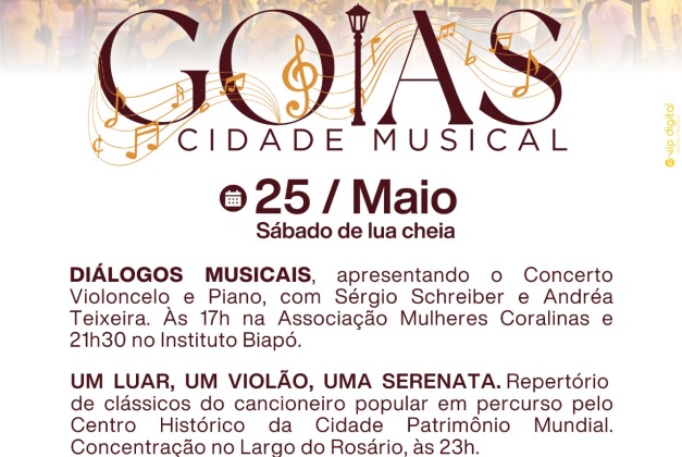 Sérgio Schreiber e Andréa Teixeira apresentam concerto na cidade de Goiás