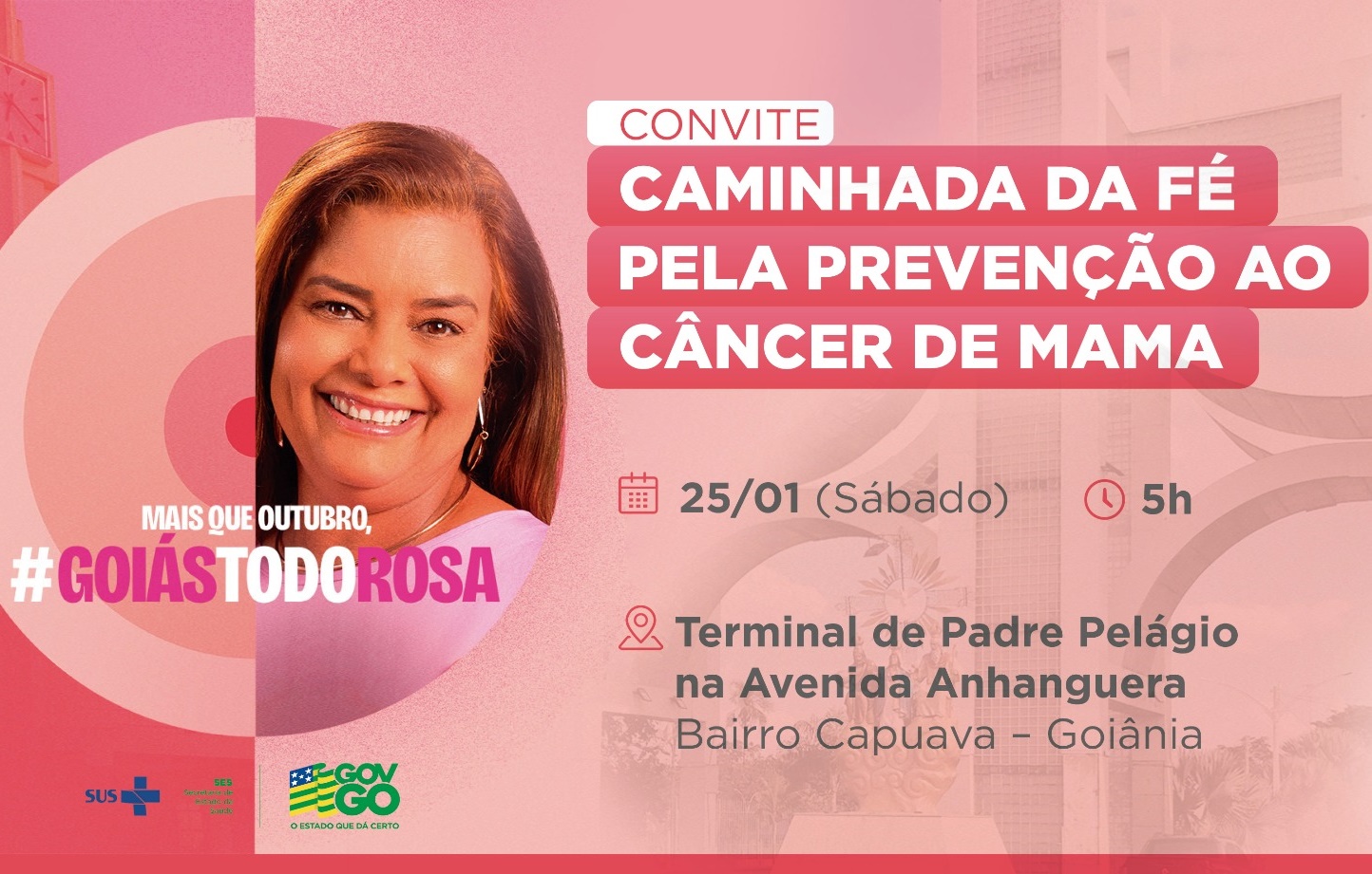 SES-GO participa da Caminhada pela prevenção ao Câncer de Mama