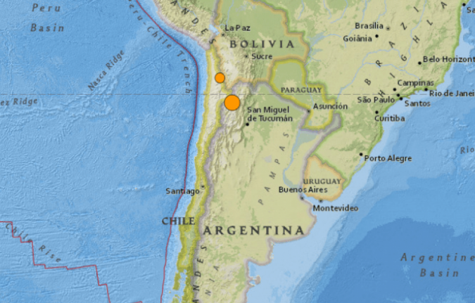 Terremoto de 6,8 graus abala áreas da Argentina; reflexos são sentidos no Brasil