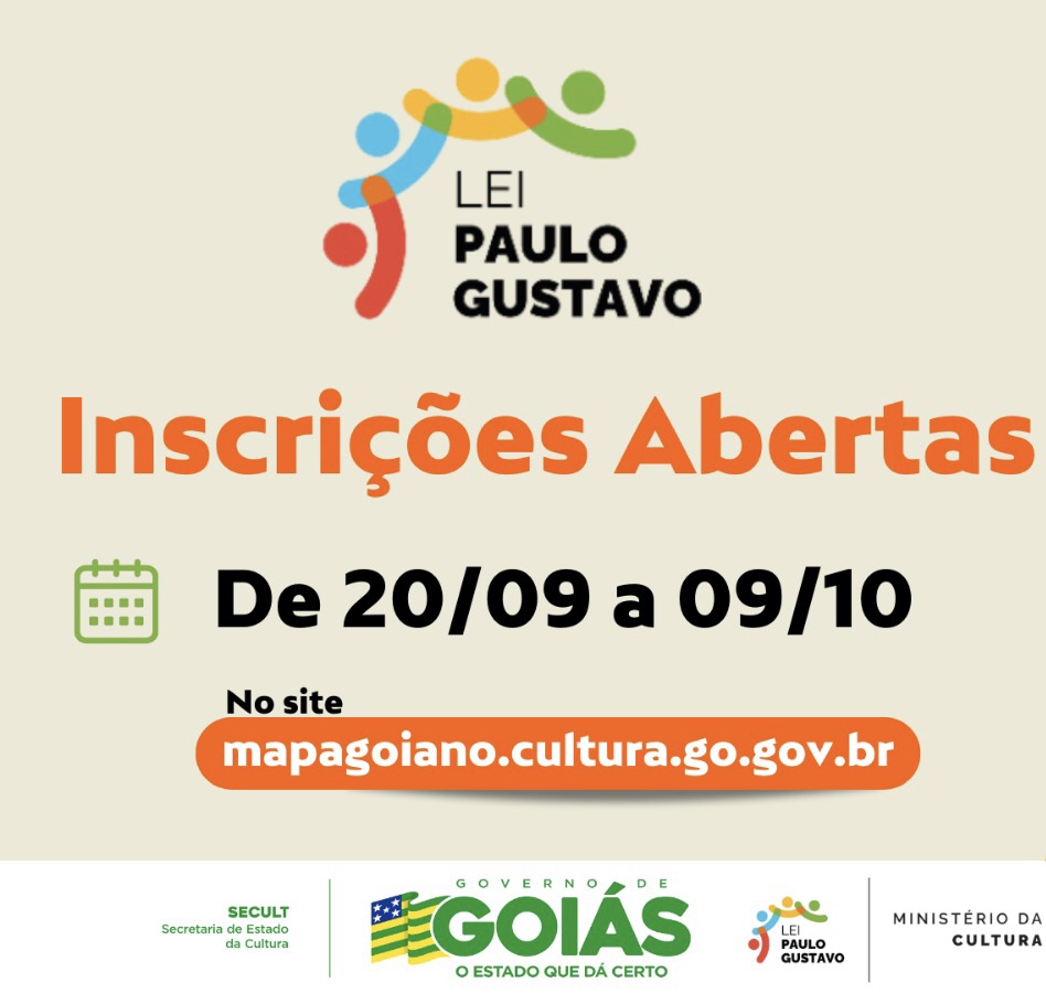 Abertas inscrições para editais da Lei Paulo Gustavo em Goiás 