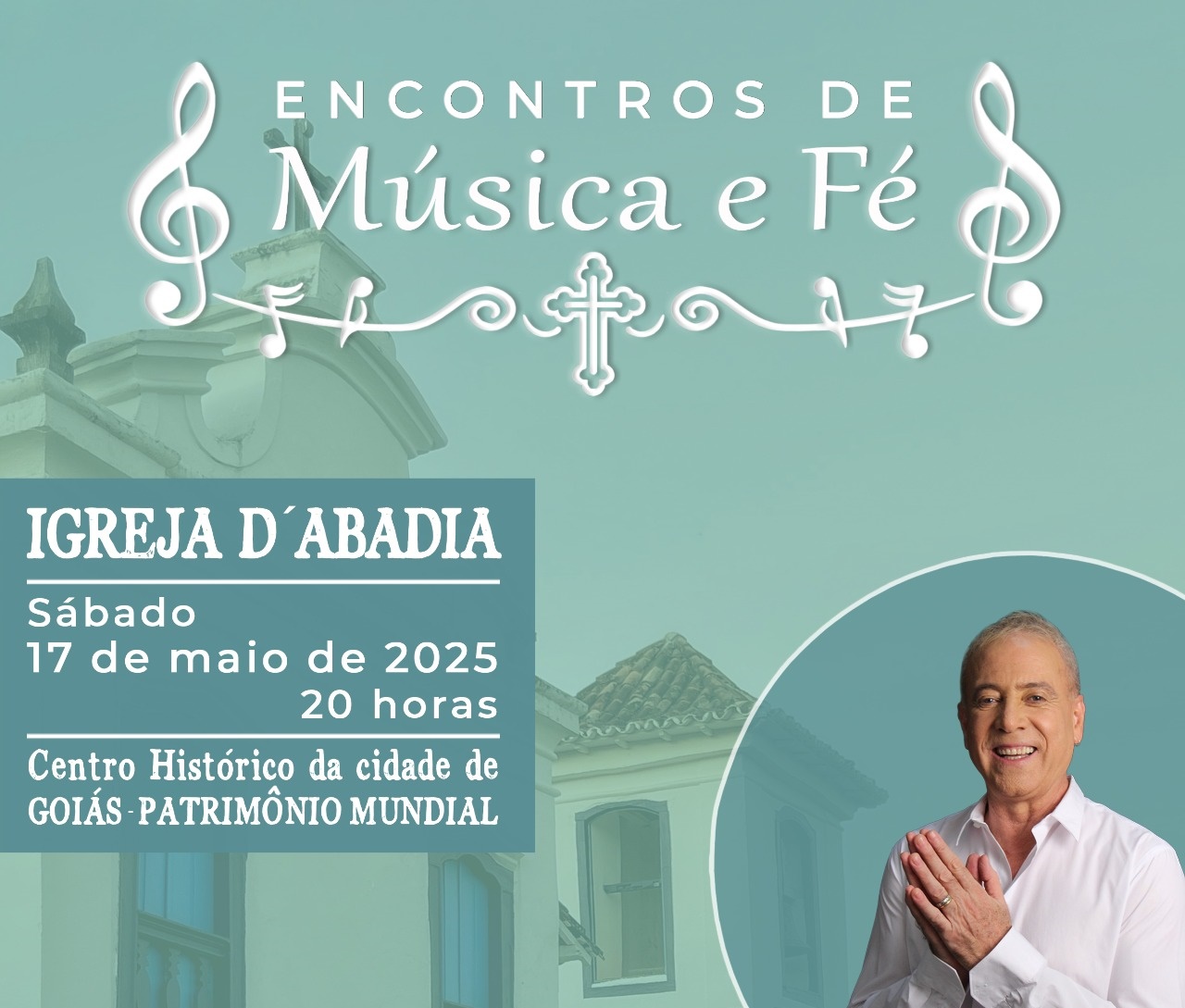Projeto 'Encontros de Música e Fé' leva Fernando Perillo à cidade de Goiás