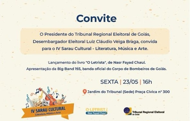 TRE-GO realiza IV Sarau Cultural de Literatura, Música e Arte em Goiânia