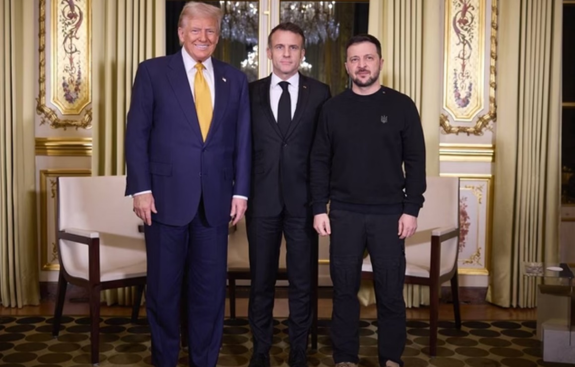Trump é recebido por Macron em Paris com pompa presidencial e se reúne com Zelensky