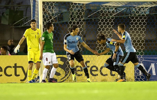 Uruguai derrota a Bolívia por 4 a 2 e assegura classificação à Copa de 2018