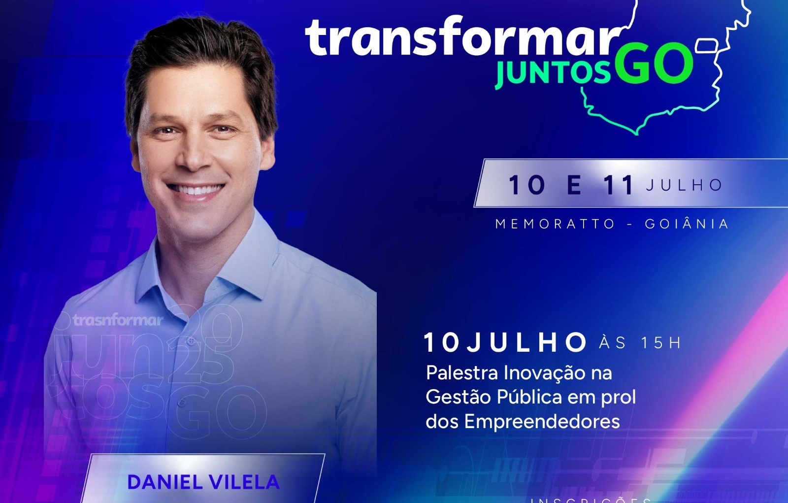 Vice-governador Daniel Vilela é um dos palestrantes do Transformar Juntos