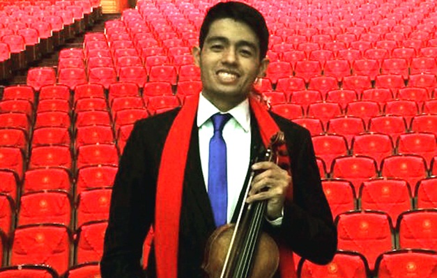 Violinista da Sinfônica Jovem de Goiás se apresenta em Moscou, na Rússia