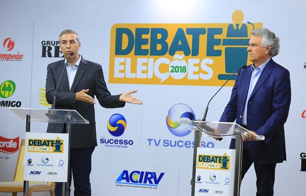 Zé Eliton deixa Caiado sem reação no debate da TV Sucesso/Rede Record